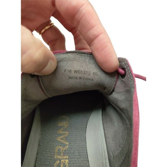 Cole Haan Women oxford  Zerogrand Wingtip Size 6B pink/grape color Suede Shoe - Picture 5 of 7